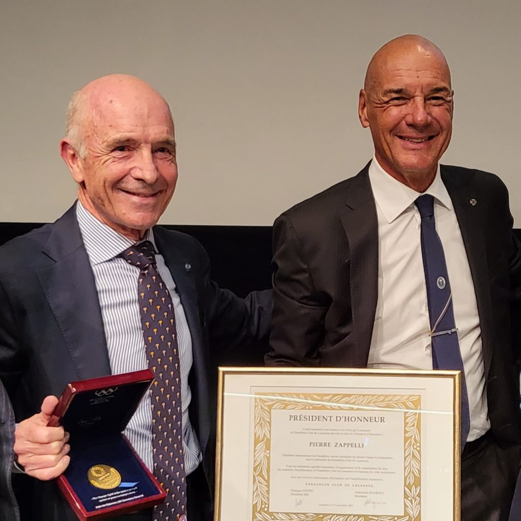 Pierre Zappelli nommé président d'honneur du Panathlon Club Lausanne