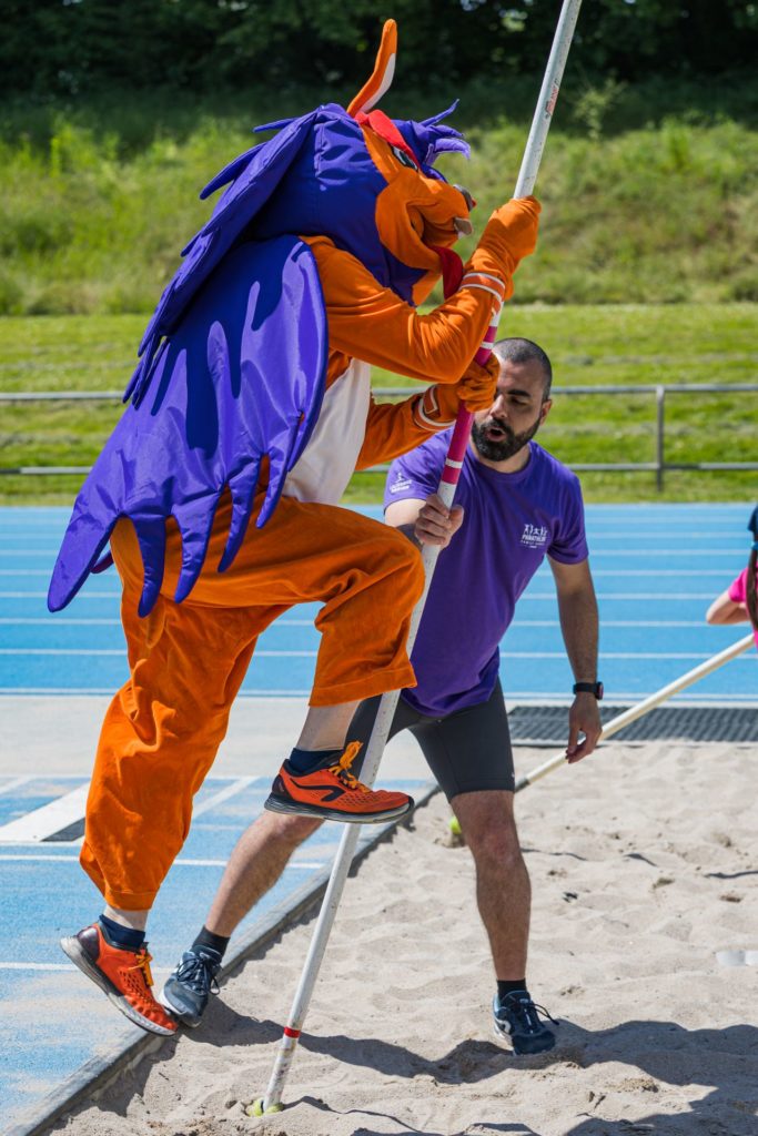 Sporty et l'athlétisme aux Panathlon Family Games® Lausanne samedi 17 mai 2025